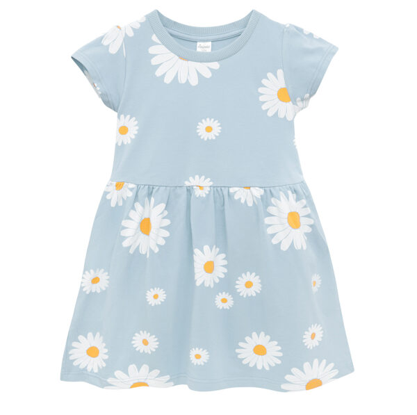 Šaty s krátkym rukávom Kvety DAISY - svetlomodré