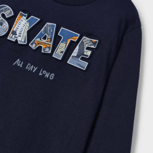 MAYORAL Chlapčenské tričko s dlhým rukávom Skate tmavomodré - Image 4