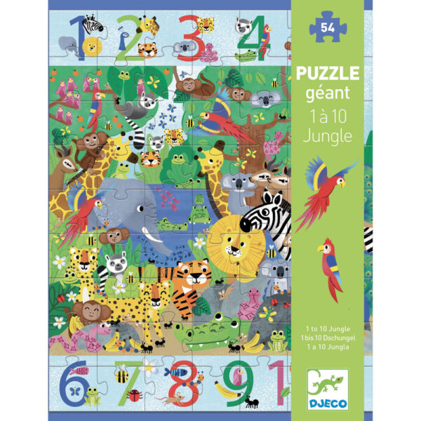 Obrovské puzzle: Od 1 do 10 v džungli