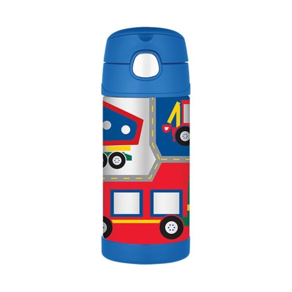 Detská termoska so slamkou - stavebné stroje 355ml